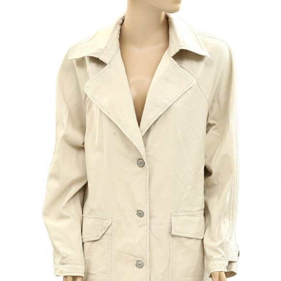 Free People We The Free Perry Military Duster Coat Jacket Top Cotton M 278612 - Picture 6 of 8